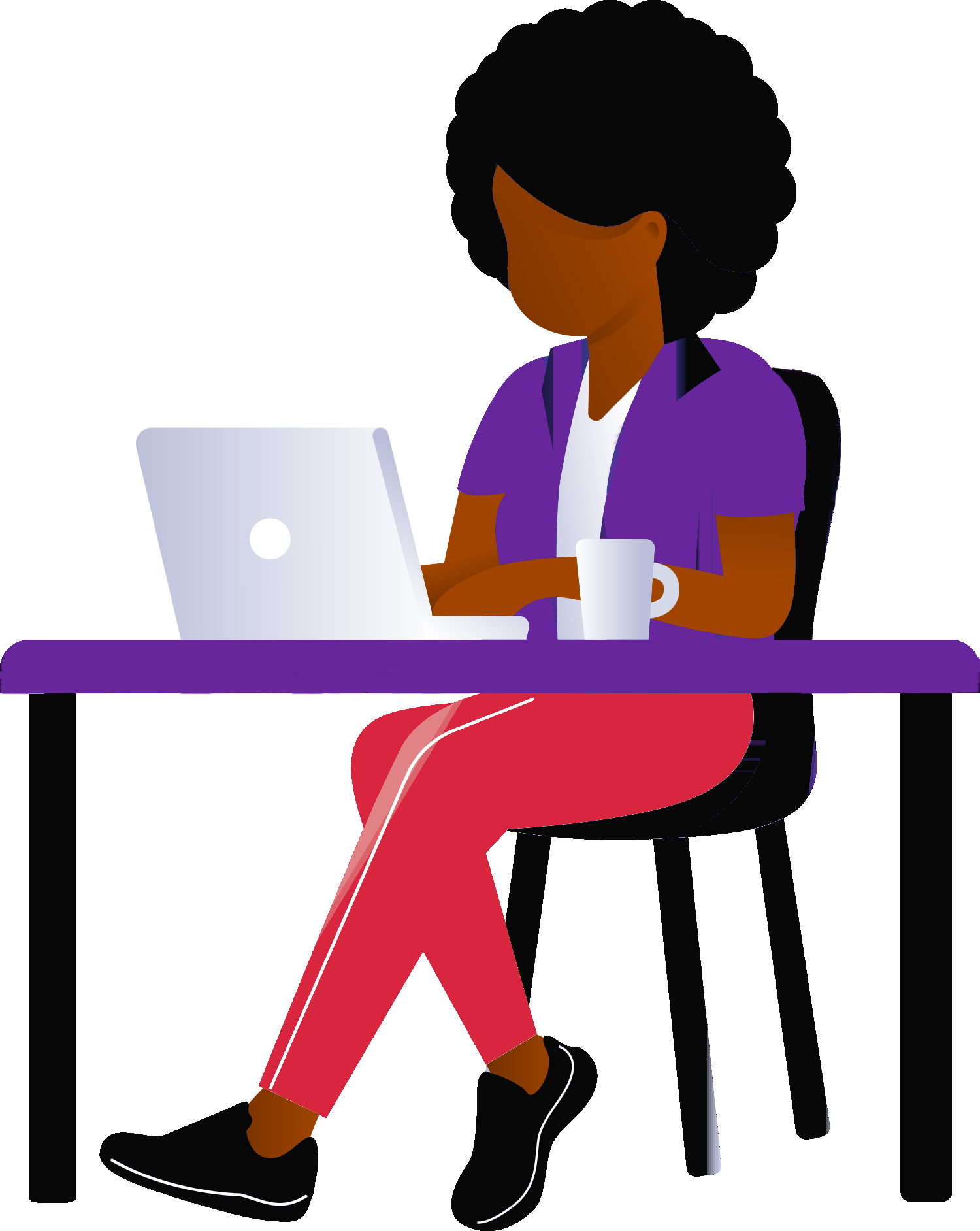 Black Woman Using Laptop